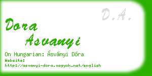 dora asvanyi business card